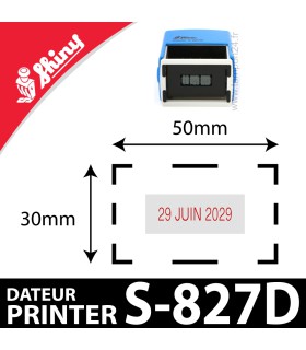 Shiny Printer S-827D personnalisation dimensions 50x30mm