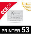 Empreinte plaque de texte pour Colop Printer 53