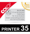 Empreinte caoutchouc personnalisée pour tampon Colop Printer 35