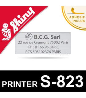 Plaque de texte pour tampon Shiny Printer S-823 - Personnalisation en ligne