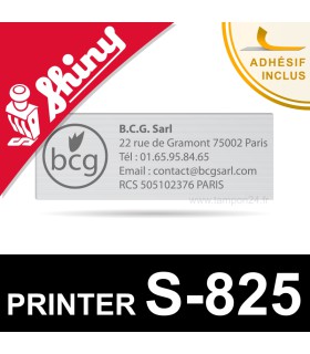 Empreinte caoutchouc pour Shiny Printer S-825 - Plaque texte personnalisable en ligne