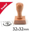 Cachet bois personnalisable en ligne carré moyen format