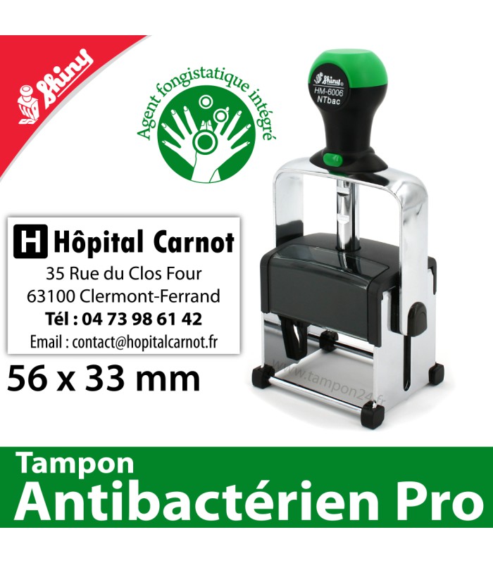 Tampon antibactérien 56x33mm 8 lignes