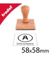 Cachet bois 58x58mm personnalisable avec logo