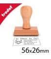 Cachet manuel en bois rectangle 56x26mm moyen format