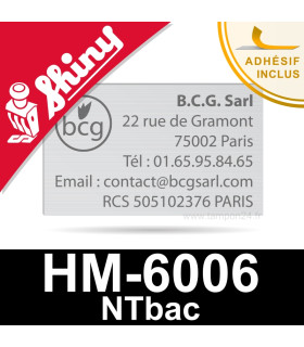 Empreinte pour tampon Shiny HM-6006 NTbac - Plaque de texte personnalisée