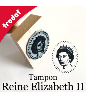 Tampon bois avec la Reine d'Angleterre