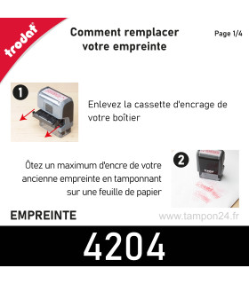 Tuto remplacement semelle du Trodat 4204, il faut d'abord enlever la cassette d'encrage
