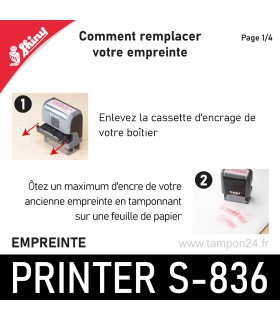 Remplacement de l'empreinte du Shiny S-836 - retirer la cassette d'encrage
